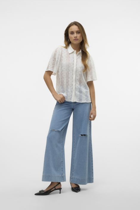 Vero Moda vmdelsie s/s lace shirt wvn btq